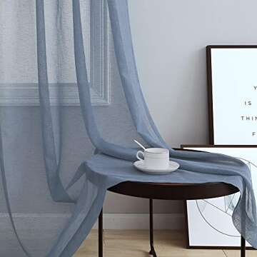 Dusty Blue Sheer Curtains - Light Filtering & Stylish