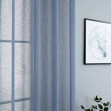 Dusty Blue Sheer Curtains - Light Filtering & Stylish
