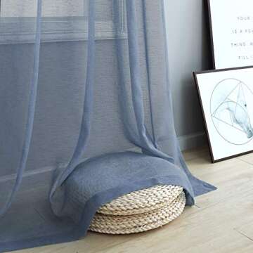 Dusty Blue Sheer Curtains - Light Filtering & Stylish
