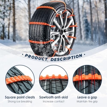Universal Anti-Skid Snow Tire Chains for Winter Driving