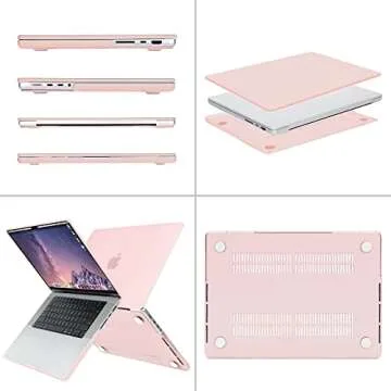 MOSISO Compatible with MacBook Pro 16 inch Case 2025 2024 2023 2022 2021 M4 M3 M2 M1 A3403 A3186 A2991 A2780 A2485 Pro Max, Plastic Hard Shell&Keyboard Cover&Screen Film&Storage Bag, Chalk Pink