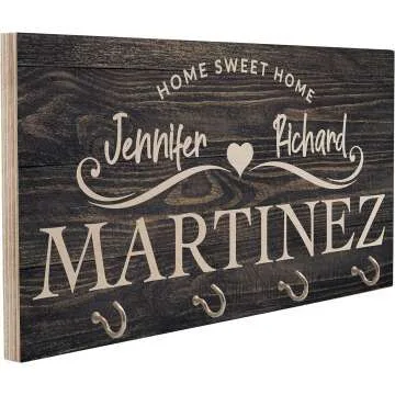 Custom Wood Key Rack for Couples | Perfect Gift Idea
