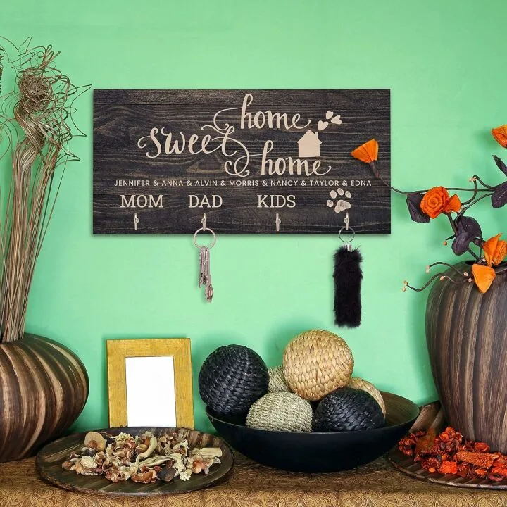 Custom Wood Key Rack for Couples | Perfect Gift Idea