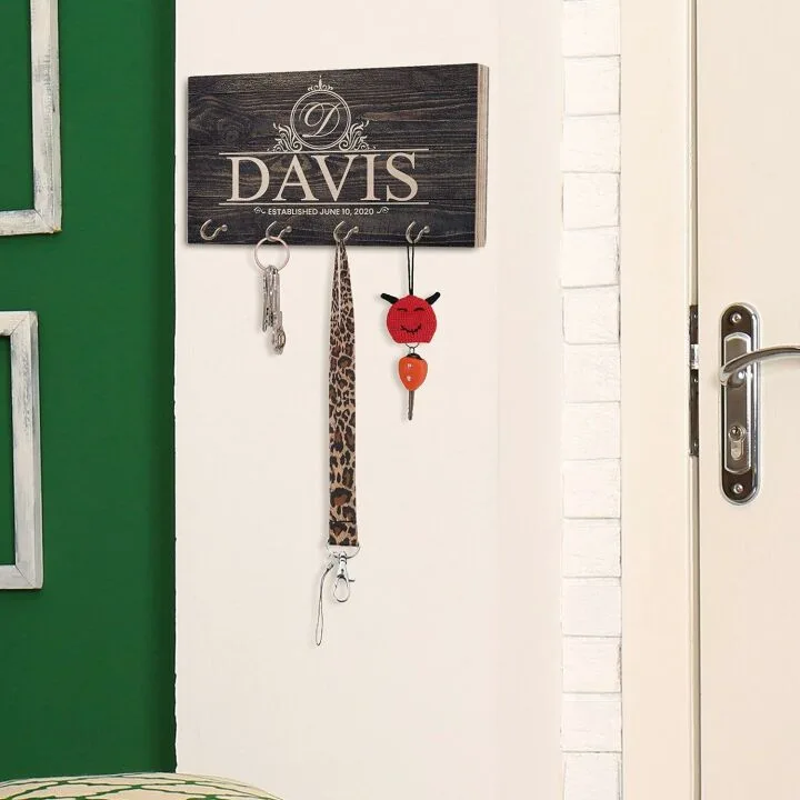 Custom Wood Key Rack for Couples | Perfect Gift Idea