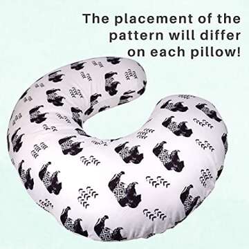 TANOFAR Nursing Pillow Cover, Cow Breastfeeding Pillow Slipcover for Baby Boys & Girls, Animal Nursing Pillow Case for Newborn, Soft Fabric Fits Snug On Infant, Washable & Breathable, Buffalo