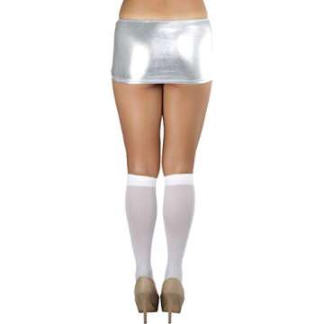 ToBeInStyle Women's Metallic Mini Skirt - Silver