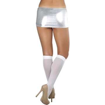 ToBeInStyle Women's Metallic Mini Skirt - Silver