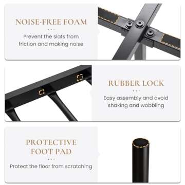 14'' Queen Metal Bed Frame with Storage & Headboard