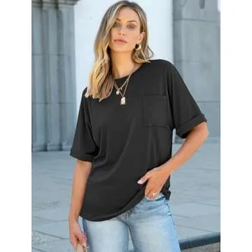 ANRABESS Women Oversized T Shirts Short Sleeve Summer Tops Casual Loose Basic Tee Shirts 2025 Trendy...