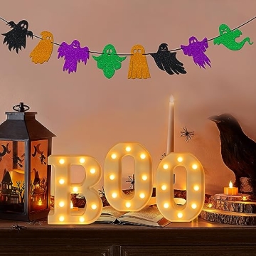 Halloween LED Light Up "Boo" Letters for Festive Decor