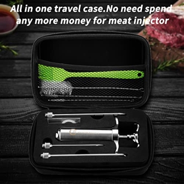Meat Injector Syringe with 3 Needles and Travel Case