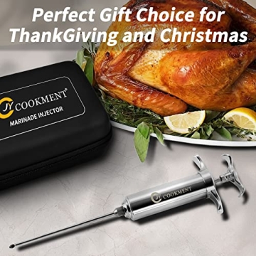 Meat Injector Syringe with 3 Needles and Travel Case