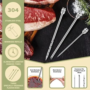 Meat Injector Syringe with 3 Needles and Travel Case
