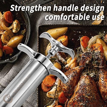 Meat Injector Syringe with 3 Needles and Travel Case