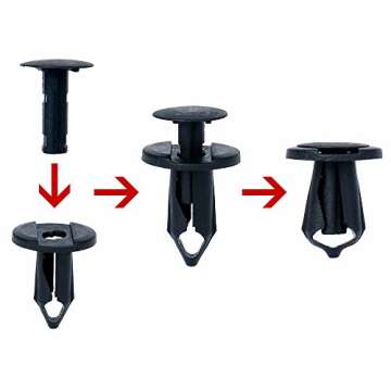 Xprite Grille Fastener Rivet Clips Push Pin Retainer Compatible with 2007-2018 Jeep Wrangler JK, High-Quality Black Nylon Grill Fastener Retainer Clips-20PCS