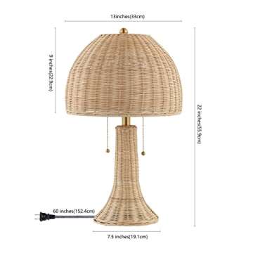 JONATHAN Y JYL4040A Joanie 22'' Bohemian Rustic Iron LED Table Lamp Farmhouse Coastal Bedside Desk NightStand for Bedroom Living Room Office College Bulbs Included, Natural/Brass Gold, 13.0 in