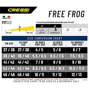 Cressi Free Frog, Black, US Man 9.5/10.5 | US Lady 10.5/11.5 | EU 43/44