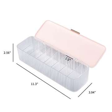 Yesesion Plastic Cable Management Box with Lid and 10 Wire Ties, Portable Clear Cord Storage Organiz...