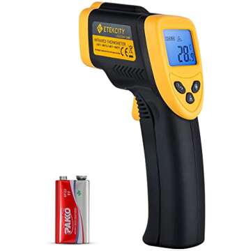Etekcity Infrared Thermometer 1080, Yellow & Infrared Thermometer 1080, Digital Temperature Gun for ...