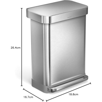 simplehuman Rectangular Kitchen Trash Can 14.5 Gallon