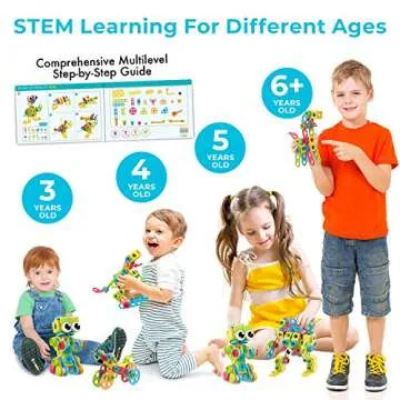 MOBI-US 260 Piece STEM Construction Toy - Engineering Kit for Kids 3-8 with Tool Set and Idea Book