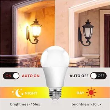 Boxlood Outdoor Dusk to Dawn LED Light Bulb (No Timer Required), Automatic On/Off Light Sensor Bulb,...