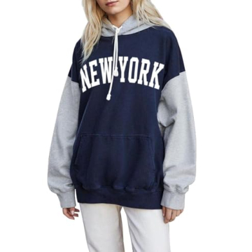 PESION Stylish New York Graphic Hoodie for Women - Comfort Meets Fashion