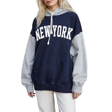 PESION New York Graphic Hoodie for Trendy Women