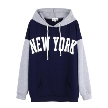 PESION New York Graphic Hoodie for Trendy Women