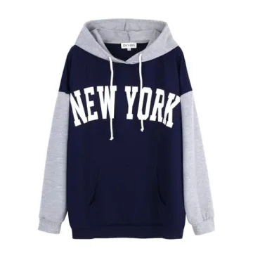 PESION New York Graphic Hoodie for Trendy Women