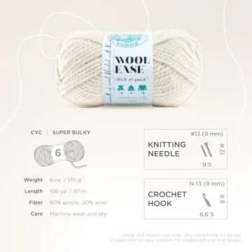 Lion Brand Wool-Ease Thick & Quick Yarn - Soft Bulky Yarn