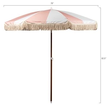 High-Quality Summerland Beach Umbrella with Fringe