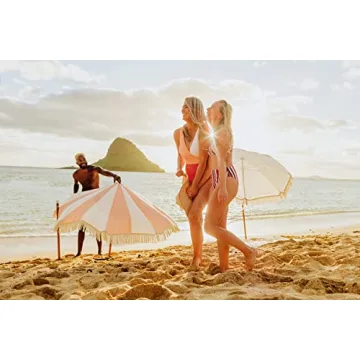 High-Quality Summerland Beach Umbrella with Fringe