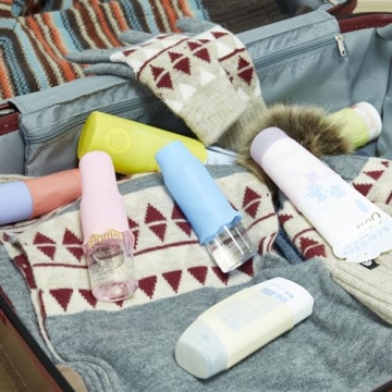 NELSHP Travel Bottle Covers - 8 Pack Silicone Sleeves