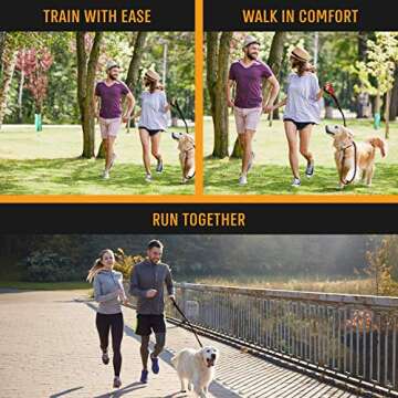 ACTIVE PETS Strong Dog Rope Leash with Soft Comfortable Padded Handle and Highly Reflective Threads, Dog Leash for Small Medium and Large Dogs, Puppy Leash for Training Running and Walking Black