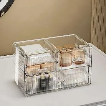 ZHIAI Stackable Makeup Organizer for Easy Storage Solutions