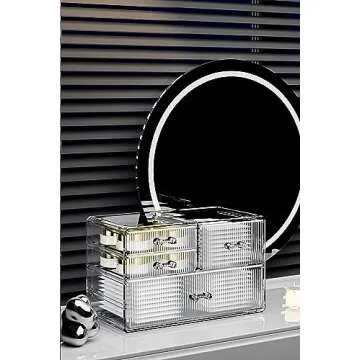 ZHIAI Stackable Makeup Organizer for Easy Storage Solutions