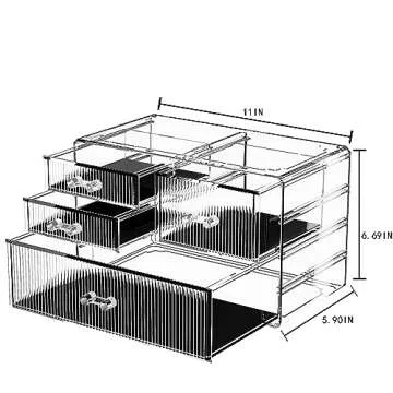 ZHIAI Stackable Makeup Organizer for Easy Storage Solutions