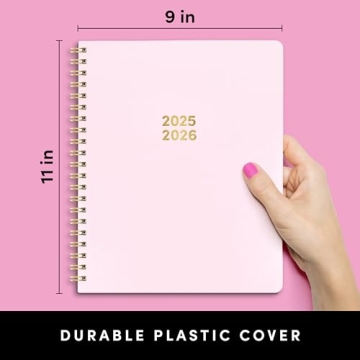 PAPERAGE 2 Year Spiral Bound Planner 2025-2026 (Blush), 24 Month (January 2025 - December 2026), 8.5 in x 11 in, Monthly Spreads & Yearly Plans, Includes Additional Note Pages & Trackers