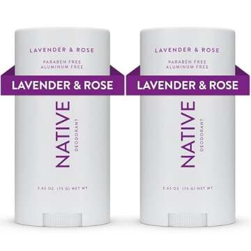 Native Deodorant with Naturally Derived Ingredients - Lavender & Rose, 2-Pack