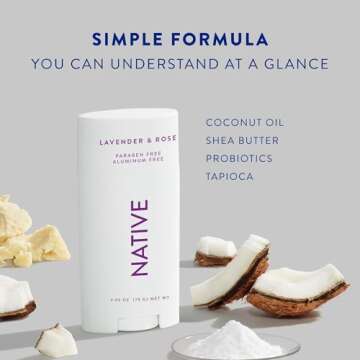Native Deodorant for Men and Women, 72 Hour Odor Control