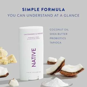 Native Deodorant for Men and Women, 72 Hour Odor Control