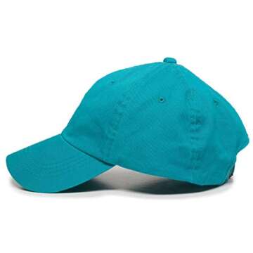 DSGN By DNA Peace Sign Baseball Cap Embroidered Cotton Adjustable Dad Hat Teal
