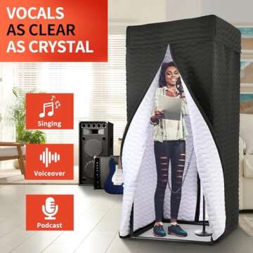 Voctent Portable Vocal Booth - Studio-Grade Echo-Free Recording Booth for Voiceover, Podcast & Music...