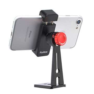Ruittos Phone Holder for Tripod, Metal Cellphone Tripod Adapter 360 Degree Rotation Vertical Video S...