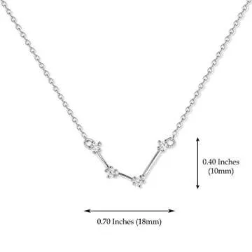 Sterling Silver Zodiac Constellation Necklace Astrology Horoscope Keepsake Card Gift For Women - Aquarius (Jan 21 - Feb 21)