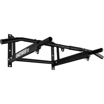 OneTwoFit Wall Mounted Pull Up Bar - Stable Indoor/Outdoor Use