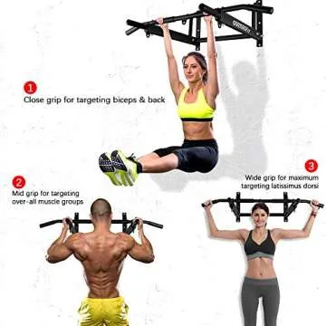 OneTwoFit Wall Mounted Pull Up Bar - Stable Indoor/Outdoor Use