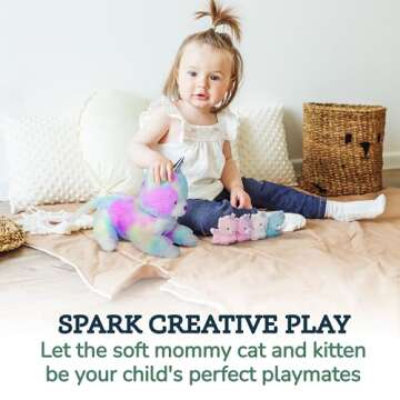 PixieCrush Unicorn Cat Plushie for Girls Ages 3-8