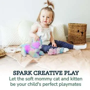 PixieCrush Unicorn Cat Plushie for Girls Ages 3-8